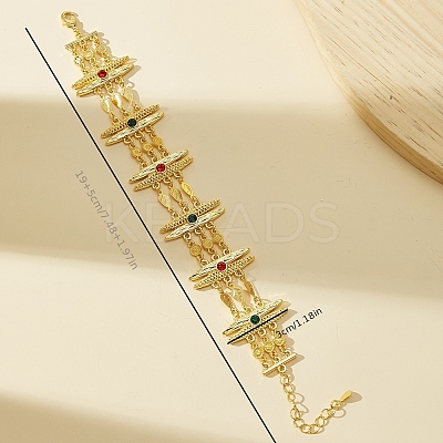 Vintage Alloy Micro Pave Cubic Zirconia Link Chain Bracelets for Women SQ3923-1