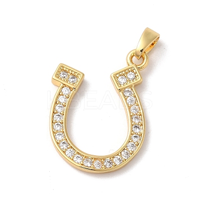 Rack Plating Brass Clear Cubic Zirconia Pendants KK-Z056-21G-1