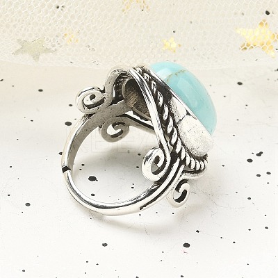 Synthetic Turquoise Adjustable Rings RJEW-I108-01AS-08-1