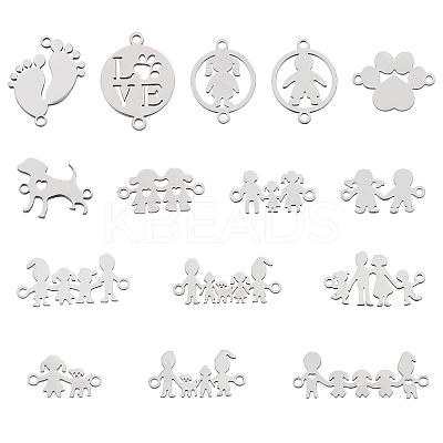 30Pcs 15 Style 201 Stainless Steel Links connectors STAS-BC0007-24-1