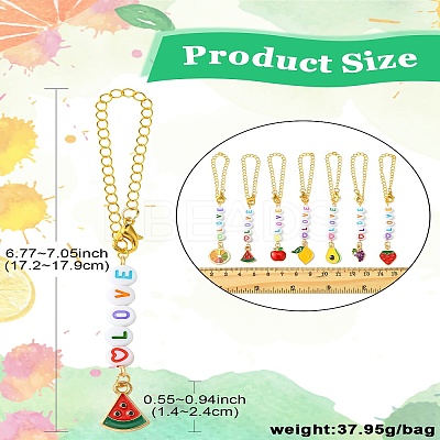 12Pcs Alloy Enamel & Acrylic Pendant Decoration HJEW-CJ00055-1