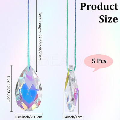 Glass Sun Catcher Pendant HJEW-WH20004-13-1