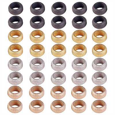 40Pcs 4 Colors 304 Stainless Steel Big Hole Beads STAS-SZ0001-86-1