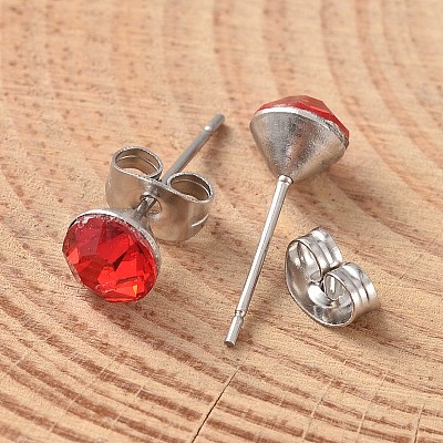 304 Stainless Steel Grade A Rhinestone Ear Studs EJEW-JE02023-1