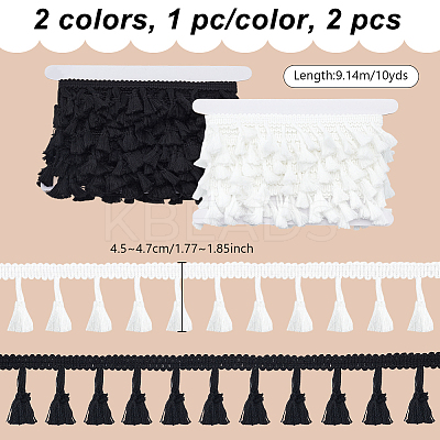 2 Colors Cotton Fringe Lace Trim Ribbon OCOR-GA0002-45-1