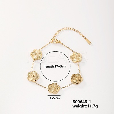 Delicate and Shiny 304 Stainless Steel Flower Bracelet for European and American Fashionistas LS-AF4957-1