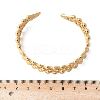 Three-layer 304 Stainless Steel Cuff Bangles for Women BJEW-U032-08G-1