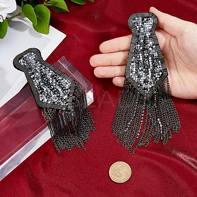 2Pcs Fashionable Tassel Epaulettes DIY-FH0008-89B-B-1