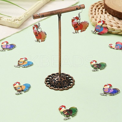 10Pcs 5 Colors Alloy Enamel Pandants ENAM-YW0003-60-1
