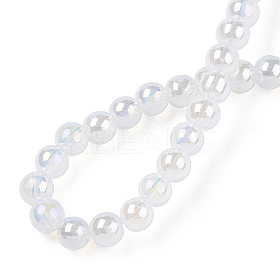 Electroplate Imitation Jade Glass Beads Strands LS-GLAA-T032-J4mm-AB02-1