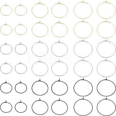 90Pcs 9 Style 304 Stainless Steel & 316L Surgical Stainless Steel Earring Findings STAS-UN0032-03-1