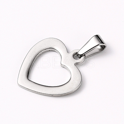 Tarnish Resistant 304 Stainless Steel Open Heart Pendants STAS-I127-030P-1