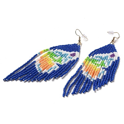 Brass Boho Chandelier Earrings EJEW-D105-01E-1
