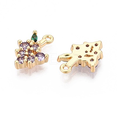 Brass Micro Pave Cubic Zirconia Pendants KK-T074-86G-1