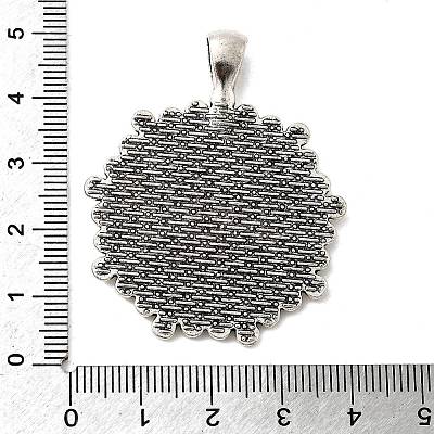 Tibetan Style Flower Alloy Pendant Cabochon Settings LS-X-TIBEP-Q055-09AS-RS-1
