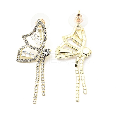 Crystal Rhinestone & Clear Cubic Zirconia Stud Earrings EJEW-C037-01B-LG-1