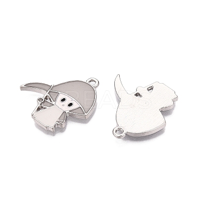 Halloween Theme Rack Plating Luminous Alloy Enamel Pendants ENAM-N056-237P-1