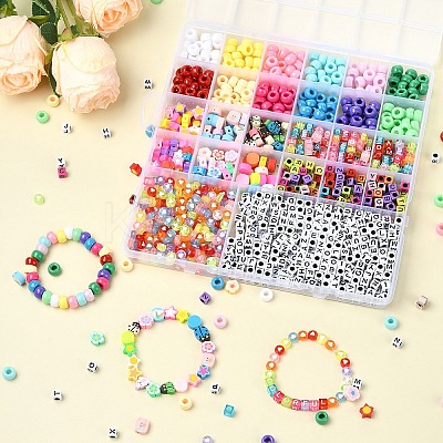 DIY Acrylic & Polymer Clay Beads Bracelets Jewelry Making Kits DIY-YW0010-76-1