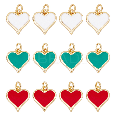 12Pcs 3 Colors Real 18K Gold Plated Brass Charms KK-CA0001-39G-1