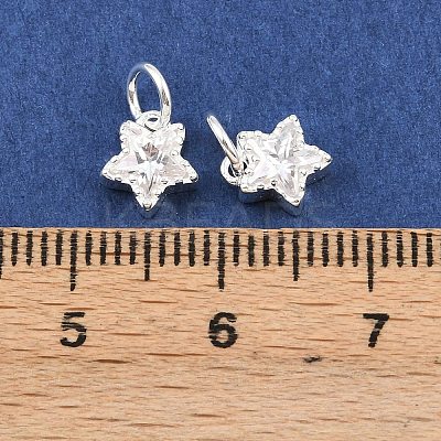 925 Sterling Silver Pave Clear Cubic Zirconia Charms STER-A049-08B-S-1