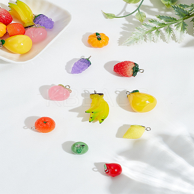 20Pcs 10 Styles Resin & Acrylic Pendants CRES-LP0001-11-1