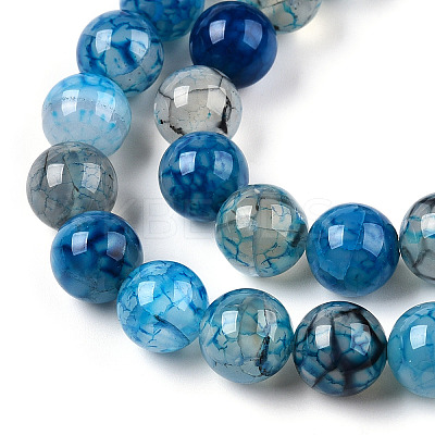 Dyed Natural Dragon Veins Agate Beads Strands G-Q462-128C-8mm-1