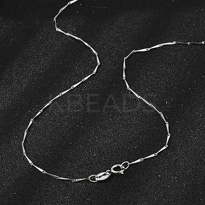 925 Sterling Silver Twisted Bar Link Chain Necklaces NJEW-H056-01A-P-1
