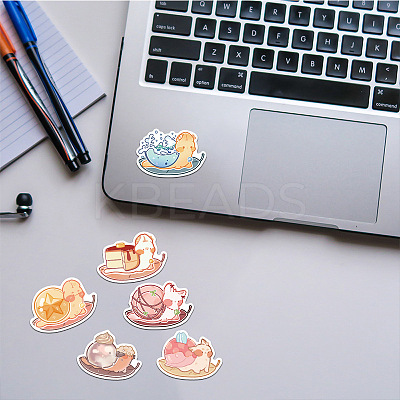 50Pcs Snail PVC Waterproof Self-Adhesive Stickers PW-WG70218-01-1