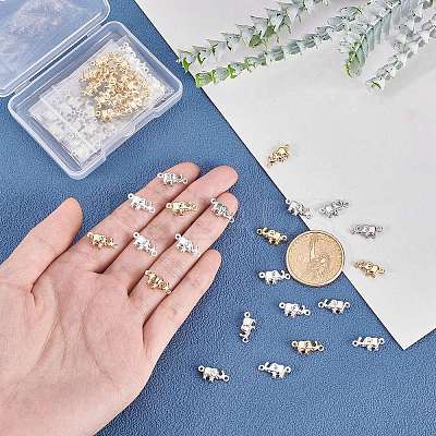 60Pcs 3 Colors Brass Links Connectors KK-PH0002-34-1