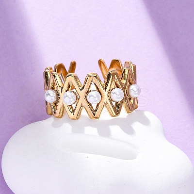 Stainless Steel Adjustable Cuff Rings for Women LS-RJEW-B126-02G-1