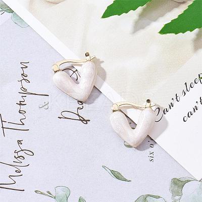 Enamel Heart Hoop Earrings JE1108A-1