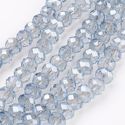 Electroplate Glass Beads Strands GLAA-K027-PL-A02-1