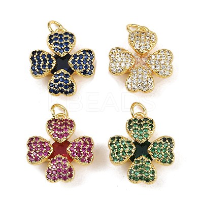 Brass Micro Pave Cubic Zirconia Pendants KK-A257-17G-1