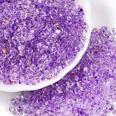 Spray Painted with Glitter Powder Glass Seed Beads SEED-T007-09B-1