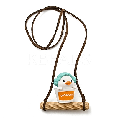 Cute Plastic Swinging Bathtub Duck Pendant Decorations LS-HJEW-A009-01A-1
