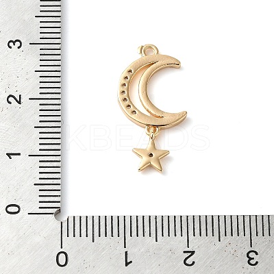 Brass Micro Pave Clear Cubic Zirconia Pendants KK-G503-39G-1