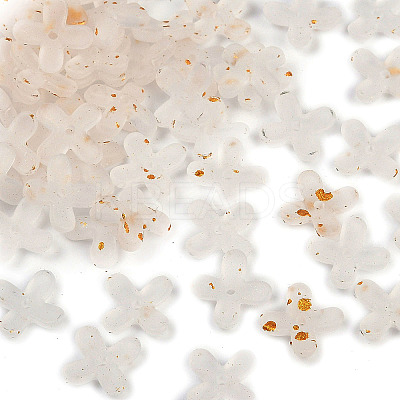 Metal Enlaced Acrylic Bead Caps OACR-G044-01B-1