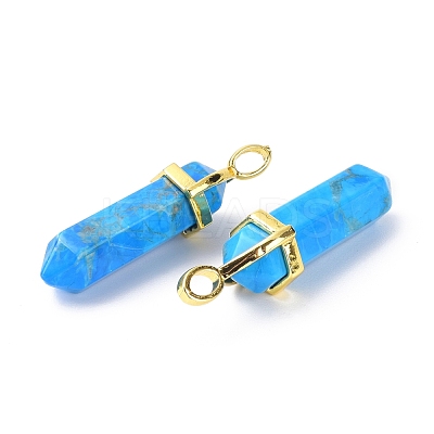 Natural Howlite Pointed Pendants G-G025-01G-04-1