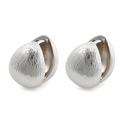 Textured Teardrop Brass Hoop Earrings for Women EJEW-U055-26P-1