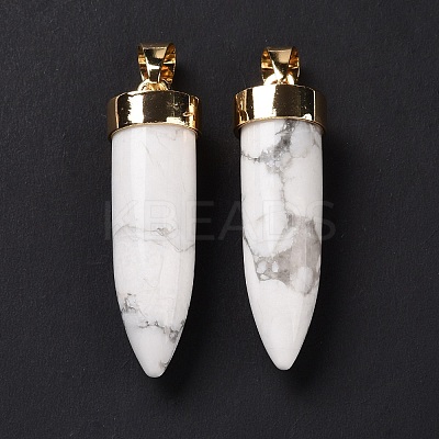 Natural & Synthetic Mixed Gemstone Pointed Pendants G-C023-12-1