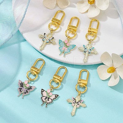 Alloy Enamel Pendant Decorations HJEW-JM01352-1