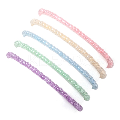 5Pcs 5 Colors Evil Eye Resin & Glass Seed Beaded Stretch Bracelet Sets BJEW-JB10477-1