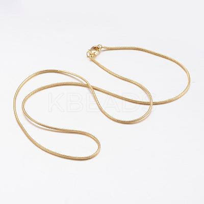 Brass Round Snake Chain Necklaces MAK-L009-08G-1