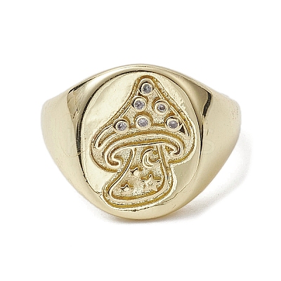 Brass with Cubic Zirconia Adjustable Rings RJEW-K257-57G-1