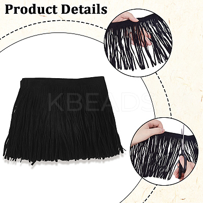 1Pc Suede Fabric Tassels Ribbon OCOR-GF0005-60B-01-1