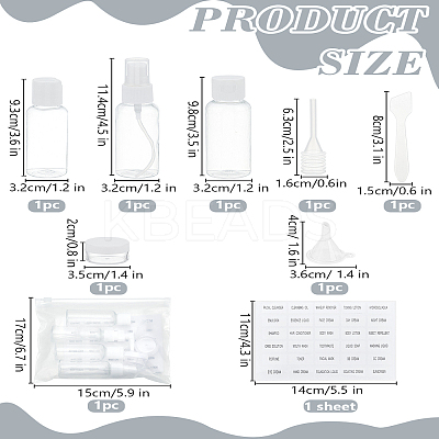 1Set Plastic Empty Refillable Spray Bottle Set AJEW-LP0005-22-1