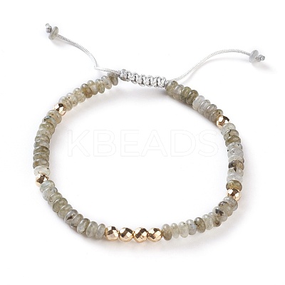 Natural Labradorite Braided Bead Bracelets BJEW-O175-C02-1