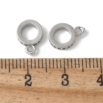 Brass Micro Pave Cubic Zirconia Tube Bails KK-D324-33P-1