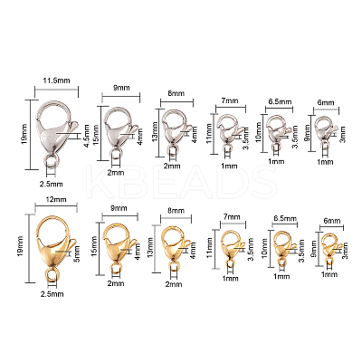 304 Stainless Steel Lobster Claw Clasps STAS-CJ0006-06-1