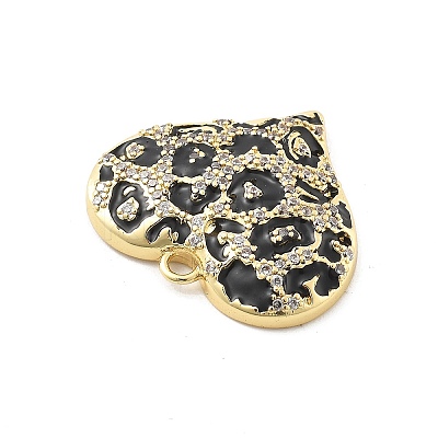 Brass Micro Pave Clear Cubic Zirconia Pendants KK-L228-43A-G-1
